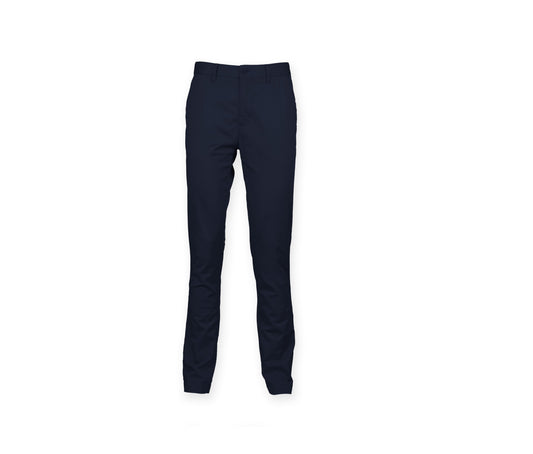 Pantalon Stretch Homme Sans Pince Chino FR621 - Front Row coloris Navy