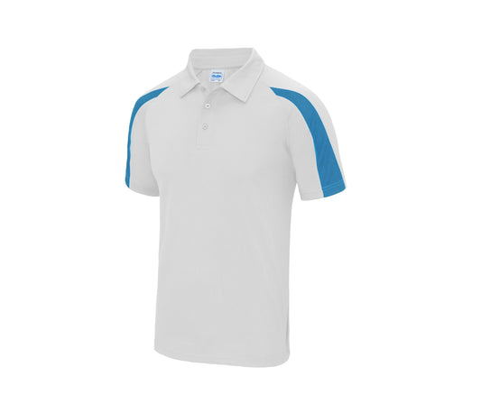 Polo de Sport Contrasté Contrast Cool Polo - Just Cool coloris Arctic White/Sapphire Blue