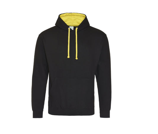 Sweat Capuche Contrastée Varsity JH003 - Just Hoods coloris Noir/Jaune