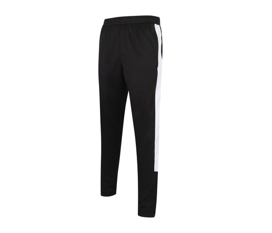 Pantalon de Sport Slim Adult's Slim Leg Knitted Tracksuit Pants - Finden & Hales coloris Black/White