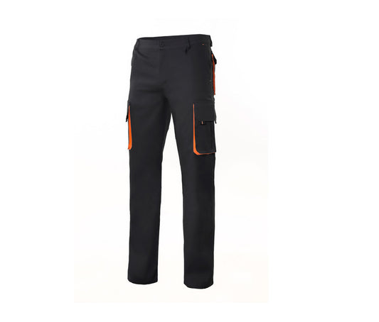 Pantalon Multipoches Bicolore V3004 - Velilla coloris Black/Orange