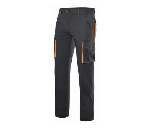 Pantalon Stretch Multipoches Bicolore V3024S - Velilla coloris Black/Orange
