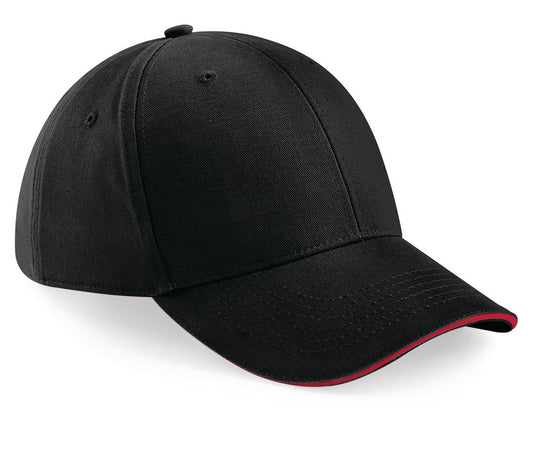 Casquette de Sport Athleisure 6 Pans BF020 - Beechfield coloris Black/Classic Red