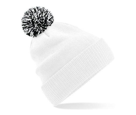 Bonnet Pompon Bicolore BF450 - Beechfield coloris White/Black