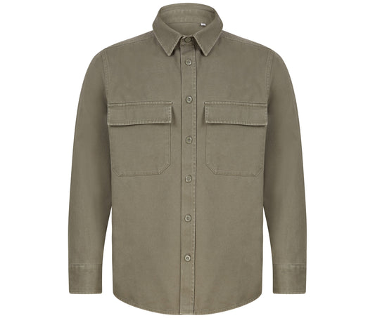 Surchemise Coton Drill Overshirt FR054 - Front Row coloris Khaki