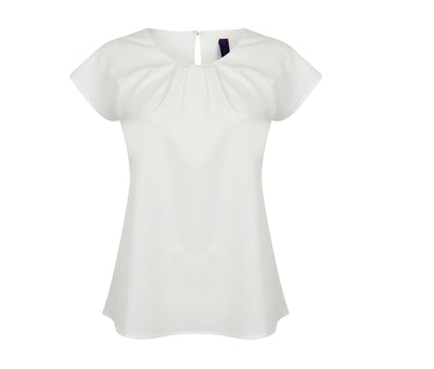 Blouse Femme Manches Courtes Pleat Front HY597