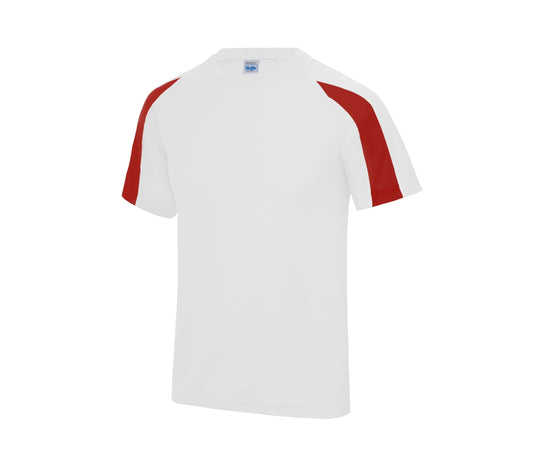 Tee-Shirt de Sport Contrasté Contrast Cool T - Just Cool coloris Arctic White/Fire Red