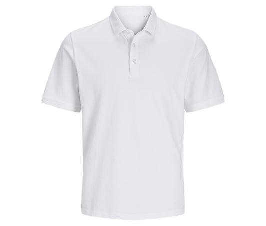 Polo Unisexe Coton Organique JJ7556 - Jack&Jones coloris Blanc