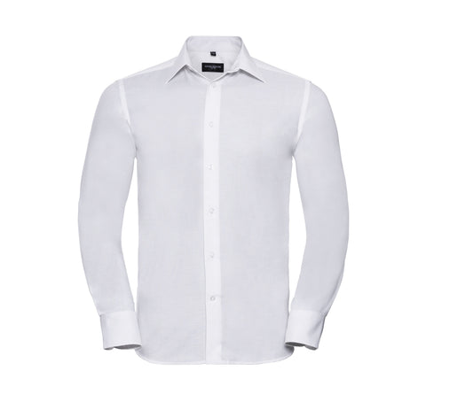Chemise Oxford Tailored Long Sleeve Shirt JZ922 - Russell Athletic Collection coloris White