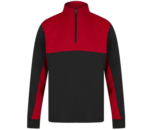 Sweat de Sport Col Zippé Adults' 1/4 Zip Tracksuit Top - Finden & Hales coloris Black/Red