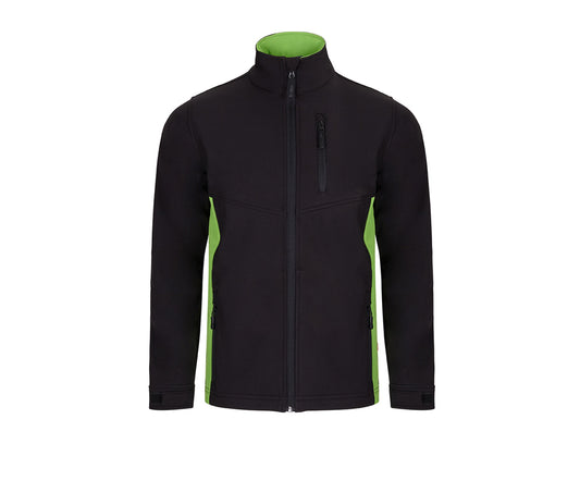 Blouson Softshell Bicolore V1064 - Velilla coloris Noir/Vert Citron