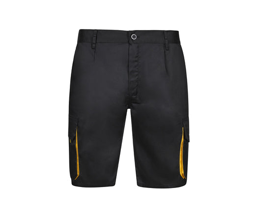 Bermuda Multipoches Bicolore V3007 - Velilla coloris Black/Yellow
