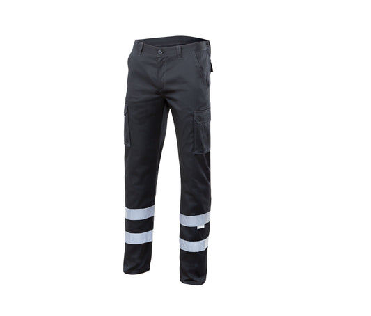 Pantalon Stretch Multipoches Bandes Réfléchissantes V3014S - Velilla coloris Black