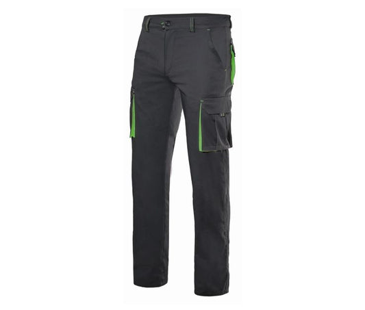 Pantalon Stretch Multipoches Bicolore V3024S - Velilla coloris Black/Lime