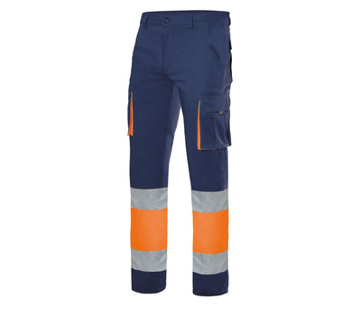 Pantalon 100% Coton Bicolore Multipoches Haute Visibilité - Velilla