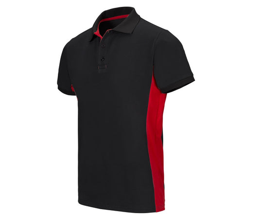 Polo Bicolore Manches Courtes V5504 - Velilla coloris Noir/Rouge