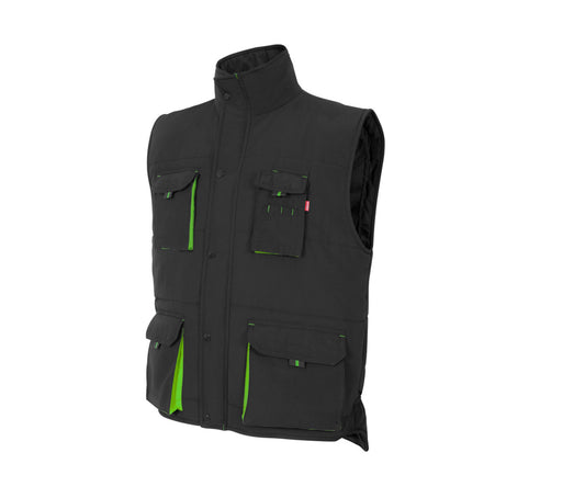 Gilet Matelassé Bicolore Multipoches - Velilla coloris Black/Lime
