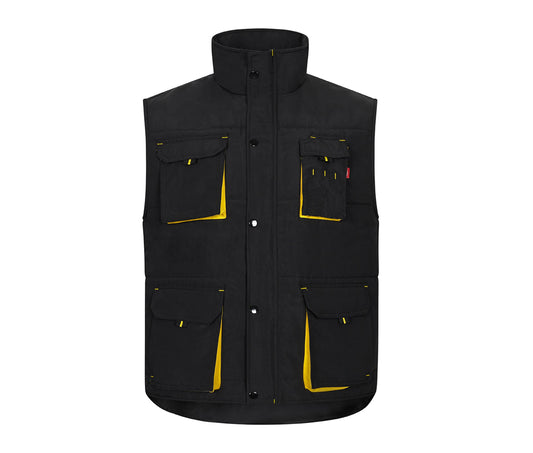 Gilet Matelassé Bicolore Multipoches - Velilla coloris Black/Yellow